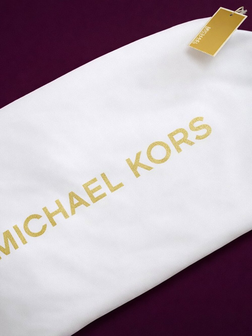 MICHAEL KORS Large Logo Woven Dust Bag - White Draw String